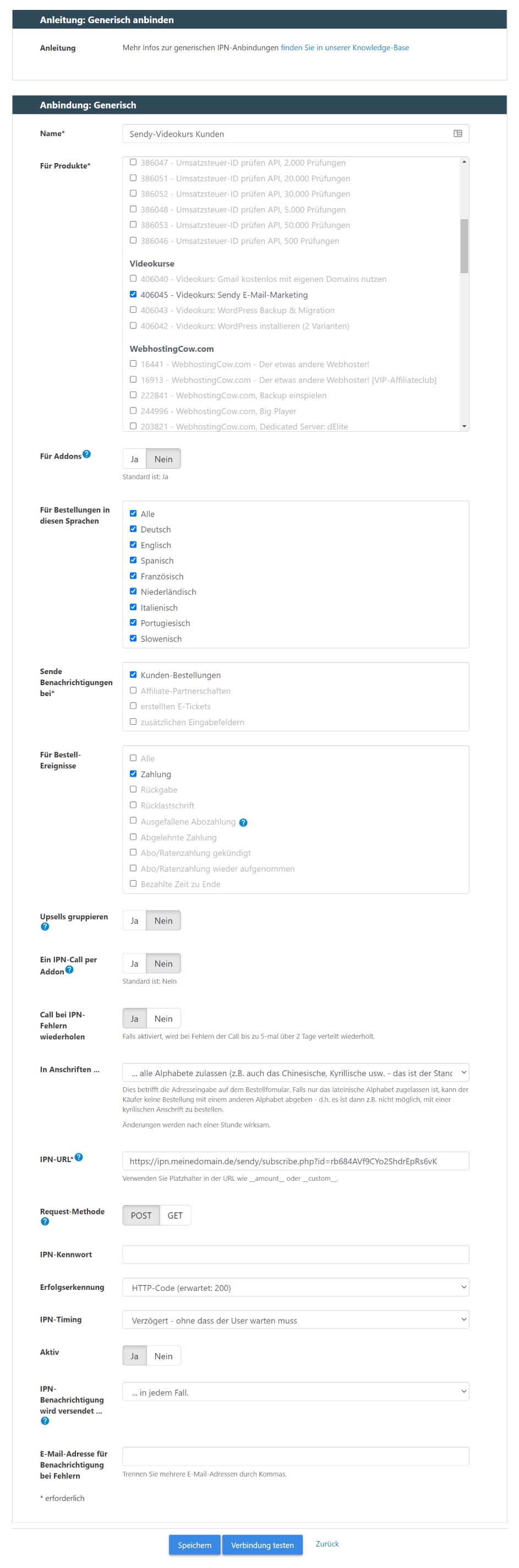 Sendy E-Mail-Marketing mit Digistore24 verbinden 11 digistore24 generische ipn anbindung konfiguration